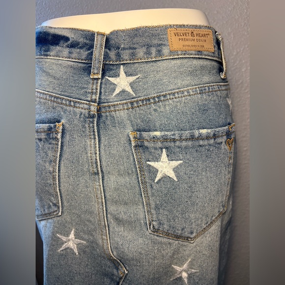 VELVET Heart denim Yelena Classic Fit Star button up Skirt vintage! - Picture 6 of 15